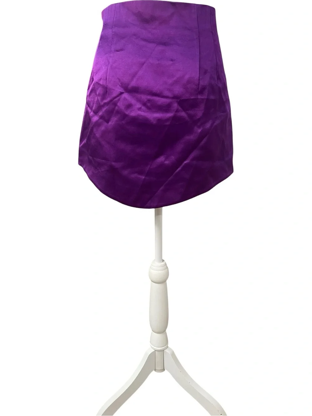 Zara Satin Effect Hi-Rise Mini Skirt Purple